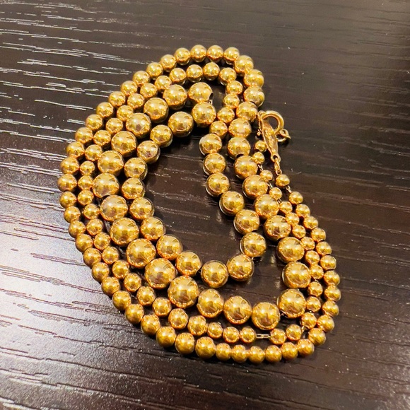 Vintage Napier Gold Ball Necklace - 24” - Picture 2 of 3